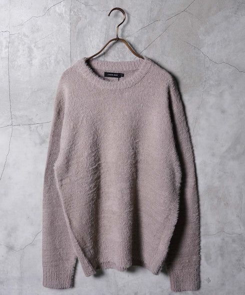 シャギーニット | あったか 柔らか メンズニット メンズセーター ニットセーター おしゃれ レディース 秋 秋服 冬 冬服 クルーネック シャギー ブラック グレー ホワイト ベージュ